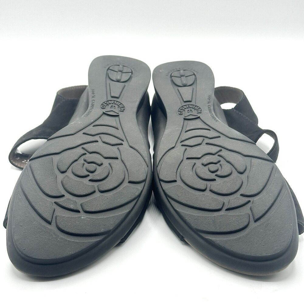 Mephisto Prudy Women's Black Wedge Heel Sandals EU Size 42 US Size 12 Suede - Picture 14 of 16